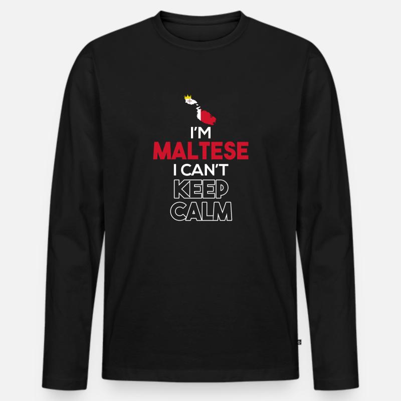 Malta - Männer Premium Bio Langarmshirt - Schwarz