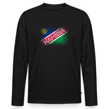 Namibia - Männer Premium Bio Langarmshirt - Schwarz - Vorne - Nico (187cm)