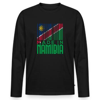 Namibia - Männer Premium Bio Langarmshirt - Schwarz - Vorne - Nico (187cm)