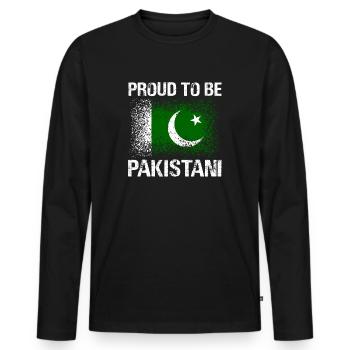 Pakistan - Men's Premium Organic Long Sleeve Shirt - black - Front - Nico (187cm)