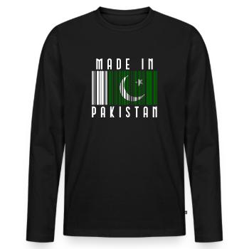 Pakistan - Men's Premium Organic Long Sleeve Shirt - black - Front - Nico (187cm)