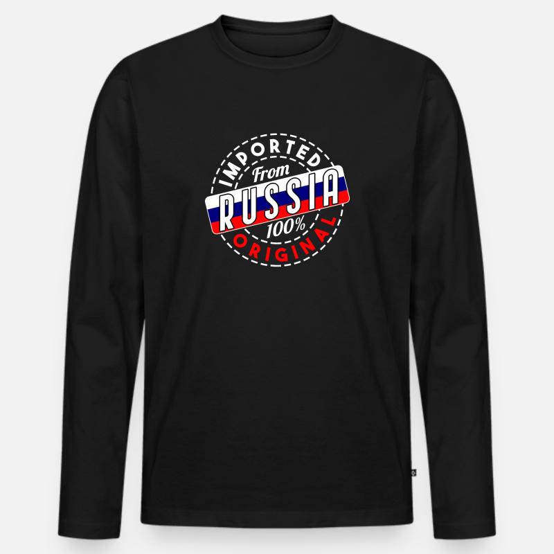 Russland - Männer Premium Bio Langarmshirt - Schwarz