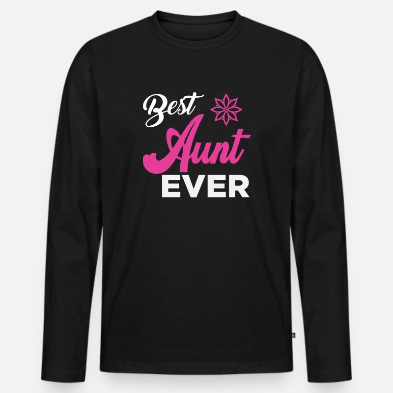 Best Aunt Ever - Männer Premium Bio Langarmshirt - Schwarz