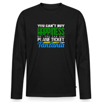 Tanzania - Men's Premium Organic Long Sleeve Shirt - black - Front - Nico (187cm)