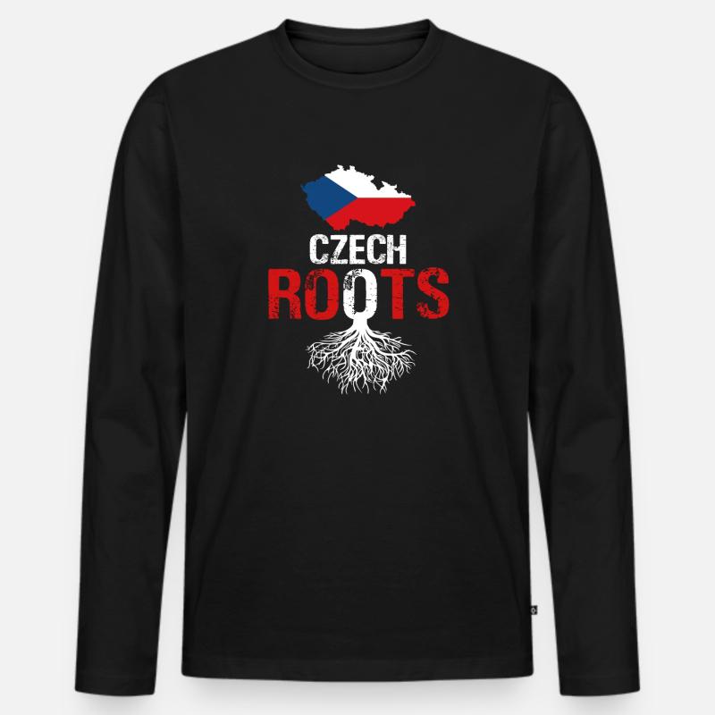 Tschechien - Männer Premium Bio Langarmshirt - Schwarz