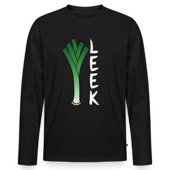 Leek - Men's Premium Organic Long Sleeve Shirt - black - Front - Nico (187cm)