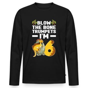 Dinosaur Children - Men's Premium Organic Long Sleeve Shirt - black - Front - Nico (187cm)