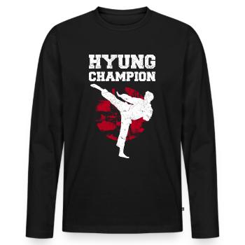 Tangsoodo Kampfkunst, Tang Soo Do Kämpfer Geschenk - Männer Premium Bio Langarmshirt - Schwarz - Vorne - Nico (187cm)