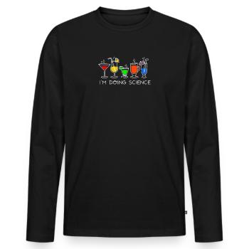 Slogan du cocktail pour lequel je fais de la science - T-shirt manches longues Premium bio Homme - noir - Devant - Nico (187cm)