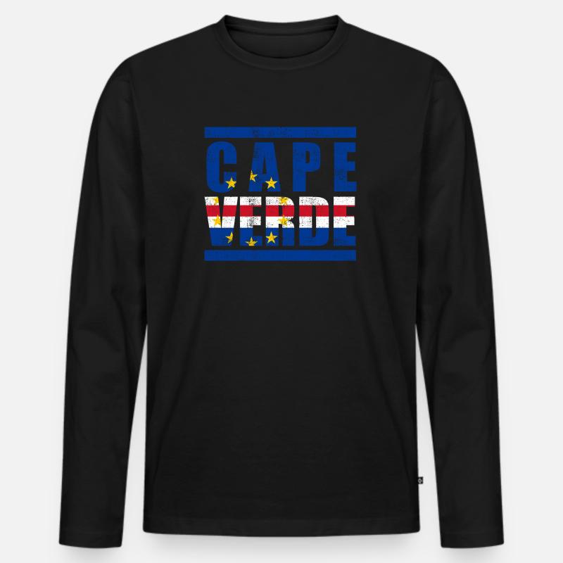 Kap Verde - Männer Premium Bio Langarmshirt - Schwarz