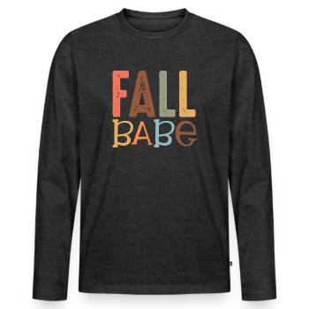 Fall Babe - Men's Premium Organic Long Sleeve Shirt - heather anthracite - Front - Nico (187cm)