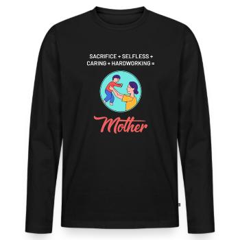 Mother's Day Strong Design - Men's Premium Organic Long Sleeve Shirt - black - Front - Nico (187cm)