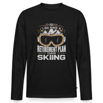 Régime de retraite - T-shirt manches longues Premium bio Homme - noir - Devant - Nico (187cm)