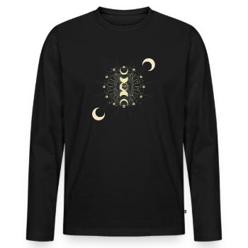 LUNE ÉTOILES TAROT CARTE - T-shirt manches longues Premium bio Homme - noir - Devant - Nico (187cm)
