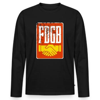 FDGB - DDR - Confédération des syndicats allemands - T-shirt manches longues Premium bio Homme - noir - Devant - Nico (187cm)