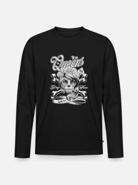 Rockabilly Queen - Vintage Rockabella - Ekologisk långärmad premium-T-shirt herr - svart