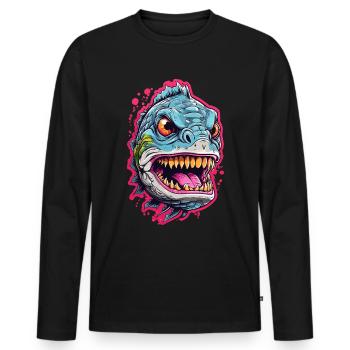 Piranha Power - Fish of Danger - Men's Premium Organic Long Sleeve Shirt - black - Front - Nico (187cm)