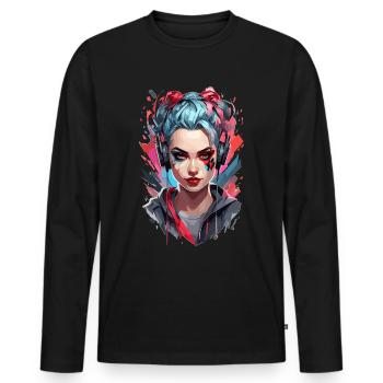 Gamer Girl : Style de survie - T-shirt manches longues Premium bio Homme - noir - Devant - Nico (187cm)
