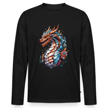 Mystic Monster: Magical Dragon's Eye - Men's Premium Organic Long Sleeve Shirt - black - Front - Nico (187cm)