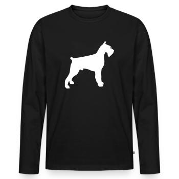 schnauzer géant - T-shirt manches longues Premium bio Homme - noir - Devant - Nico (187cm)