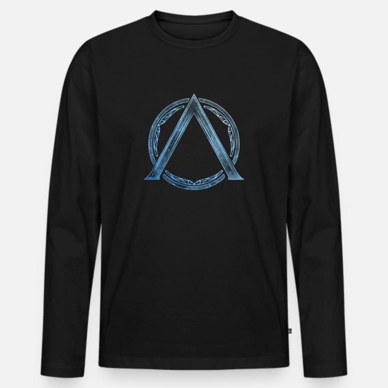 Sparta Lambda icon blue ice - Men's Premium Organic Long Sleeve Shirt - black