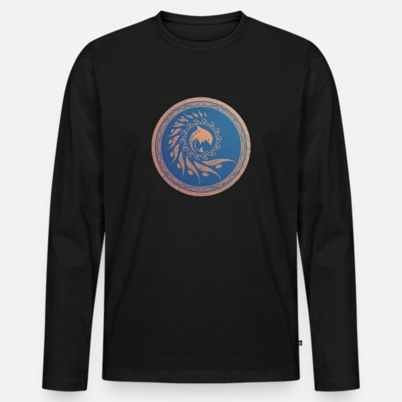 Nautilus Delfin - Männer Premium Bio Langarmshirt - Schwarz