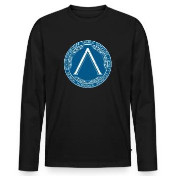 Symbole de Sparte - T-shirt manches longues Premium bio Homme - noir - Devant - Nico (187cm)