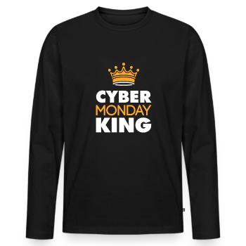 Cyber Monday King Acheter Krone Fun Humour Joy - T-shirt manches longues Premium bio Homme - noir - Devant - Nico (187cm)