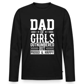 Dad Fathers Day Daddy Papa Funny Father´s Day - Men's Premium Organic Long Sleeve Shirt - black - Front - Nico (187cm)