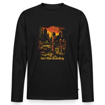 Zombie Apocalypse - Last Man Standing 01 - Men's Premium Organic Long Sleeve Shirt - black - Front - Nico (187cm)