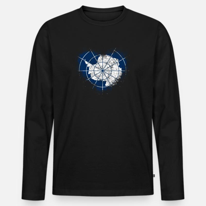 Antarktis - Männer Premium Bio Langarmshirt - Schwarz