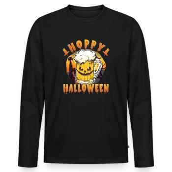 Halloween Hoppy Halloween Design für Biertrinker - Männer Premium Bio Langarmshirt - Schwarz - Vorne - Nico (187cm)