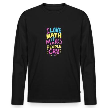 Schule: Ich liebe Mathe Shirt Geschenk - Männer Premium Bio Langarmshirt - Schwarz - Vorne - Nico (187cm)