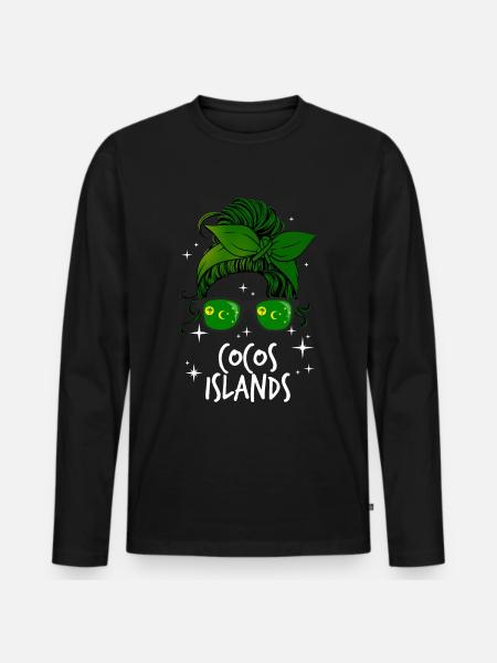 Cocos Islands - Men's Premium Organic Long Sleeve Shirt - black