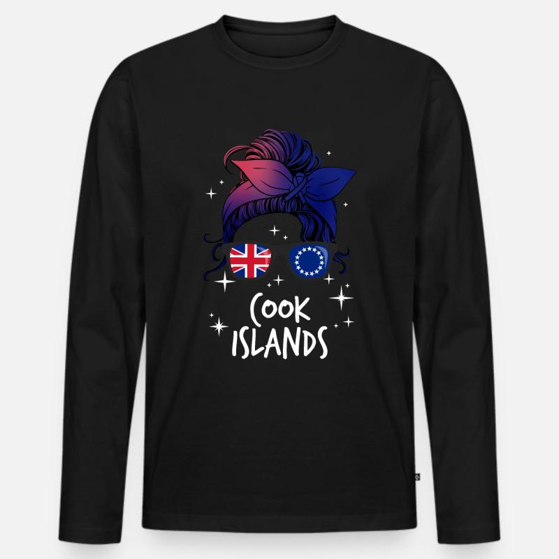 Cookinseln - Männer Premium Bio Langarmshirt - Schwarz
