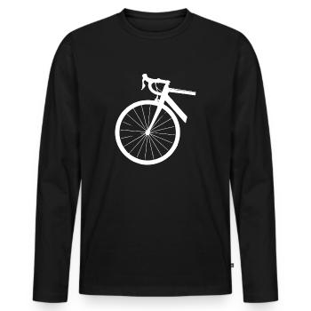 Fahrrad Rennrad Radfahren Velo Drahtesel Geschenk - Männer Premium Bio Langarmshirt - Schwarz - Vorne - Nico (187cm)