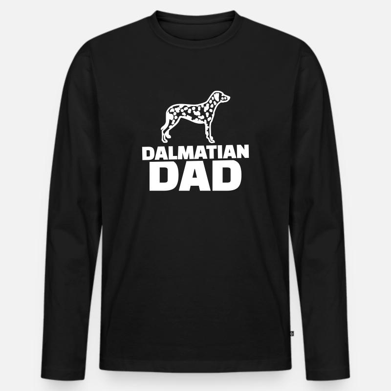 Dalmatiner - Männer Premium Bio Langarmshirt - Schwarz