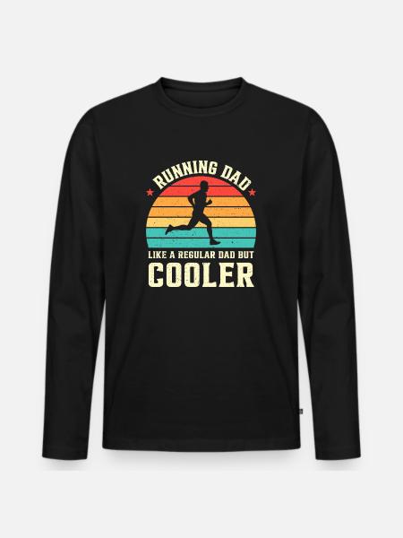 Running Dad wie ein normaler Papa, aber cooler Retro - Männer Premium Bio Langarmshirt - Schwarz