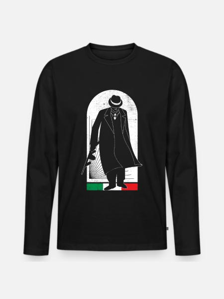 Italy Mafia Graphic - Men's Premium Organic Long Sleeve Shirt - black