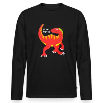 Red Velociraptor Dinosaur - Men's Premium Organic Long Sleeve Shirt - black - Front - Nico (187cm)