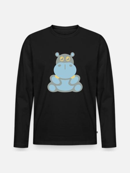 Hippopotamus (hippo) - Men's Premium Organic Long Sleeve Shirt - black