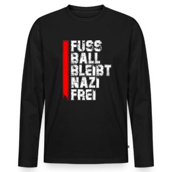 Fußball bleibt nazifrei - Männer Premium Bio Langarmshirt - Schwarz - Vorne - Nico (187cm)