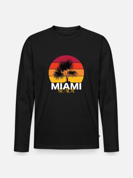 Miami Beach - Men's Premium Organic Long Sleeve Shirt - black