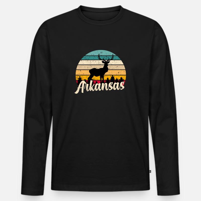 Arkansas - Männer Premium Bio Langarmshirt - Schwarz