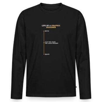Illustrateur de cadeaux de graphiste drôle - T-shirt manches longues Premium bio Homme - noir - Devant - Nico (187cm)