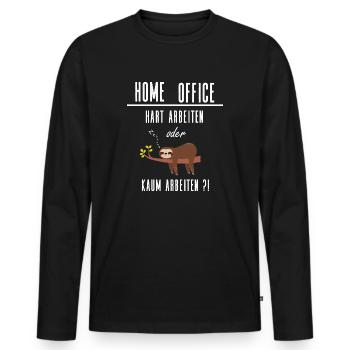 Home Office Bürohumor Homeoffice Quarantäne Team - Männer Premium Bio Langarmshirt - Schwarz - Vorne - Nico (187cm)