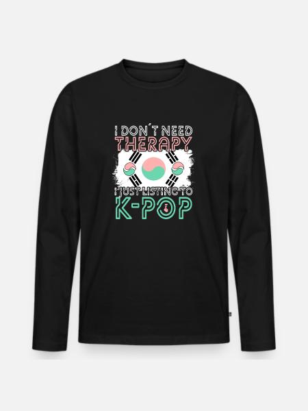 K-pop - T-shirt manches longues Premium bio Homme - noir