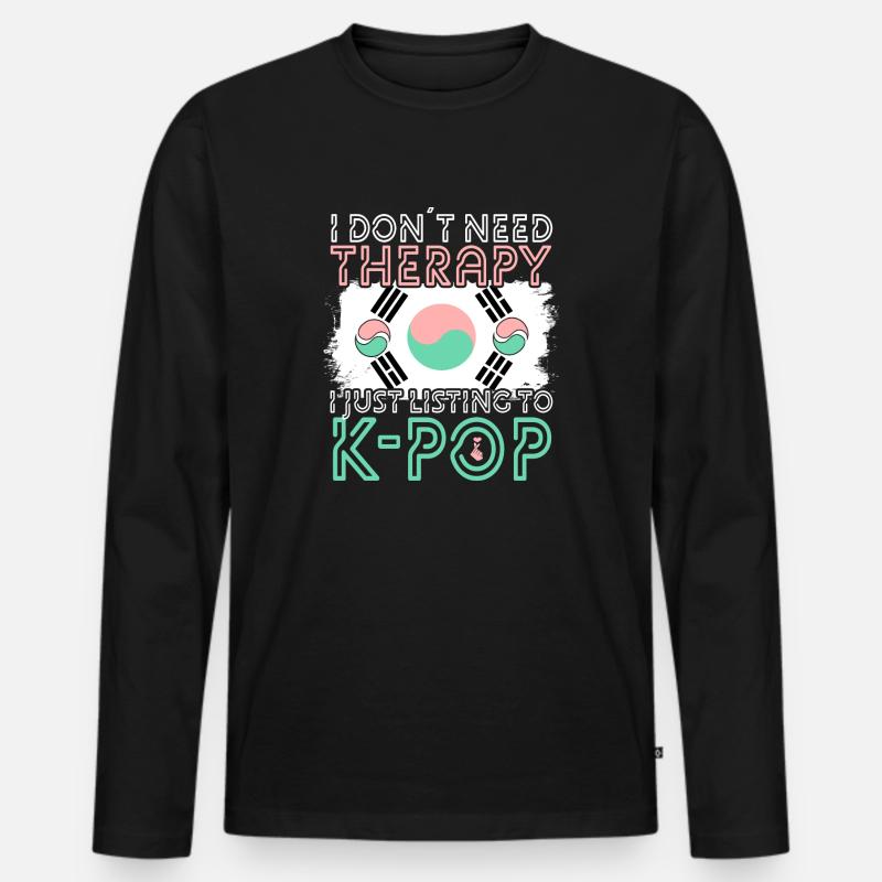 K-Pop - Männer Premium Bio Langarmshirt - Schwarz