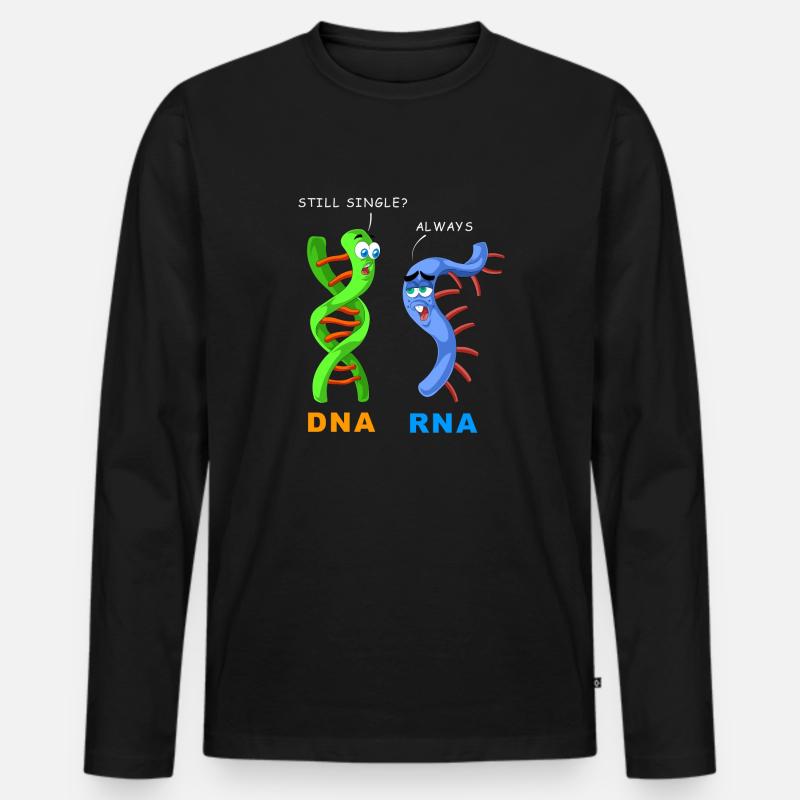 DNA-RNA noch einzeln - Männer Premium Bio Langarmshirt - Schwarz