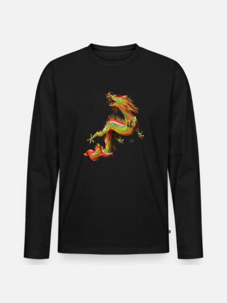 Chinese Dragon - Men's Premium Organic Long Sleeve Shirt - black